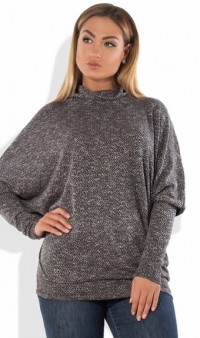Темно-серый свитер из плотной вязки 1117