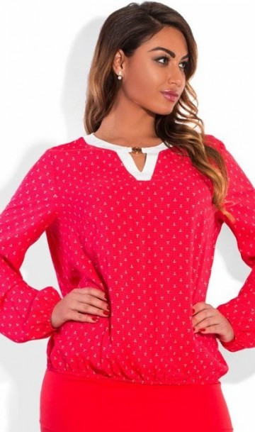 Блузка из батиста красная размеры от XL 3049 , фото