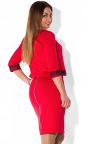 Красный костюм кофта с юбкой размеры от XL 4017 фото 2