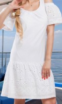 Модное белое летнее платье Д-095 фото 4