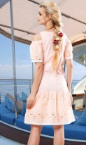 Модное персиковое летнее платье Д-096 фото 2