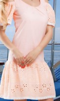 Модное персиковое летнее платье Д-096 фото 3