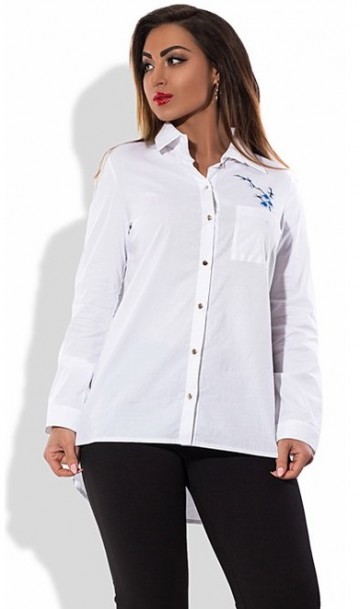 Рубашка-фрак белая с длинным рукавом размеры от XL 3046 , фото