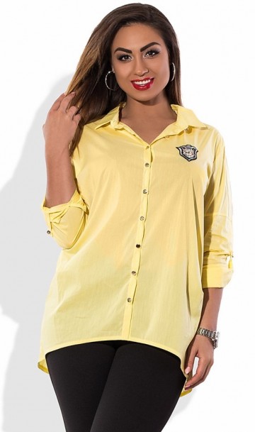 Рубашка-фрак желтая размеры от XL 3061, фото