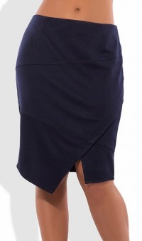 Темно-синяя юбка из французского трикотажа 1301