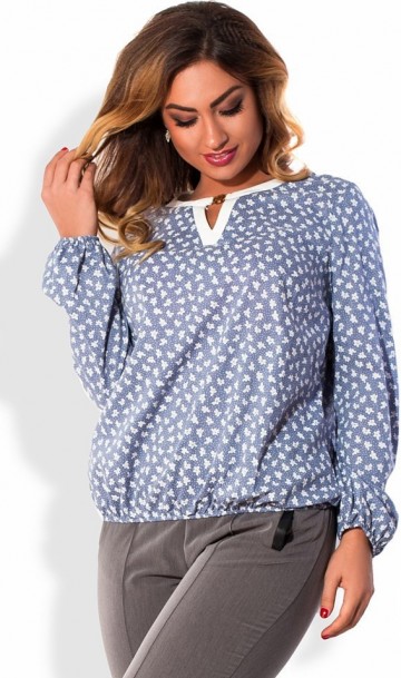 Блуза с рукавами на резинке размер от XL 3087 , фото