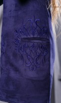 Темно-синее замшевое платье с вышивкой Д-1044 фото 3