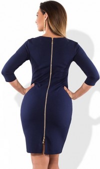 Деловое платье темно синего цвета размеры от XL ПБ-227, фото 2