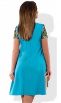 Голубое летнее платье с вышивкой размеры от XL ПБ-233, фото 2