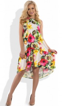 Красивое летнее платье с цветочным принтом Д-1087