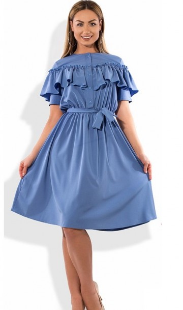 Красивое платье женское голубое размеры от XL ПБ-282, фото