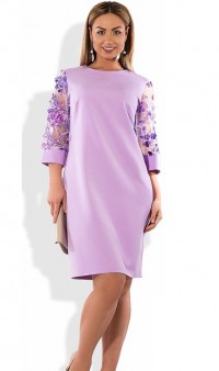 Красивое женское платье сиреневое размеры от XL ПБ-286, фото