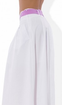 Летняя юбка макси белого цвета Л-194 фото 2