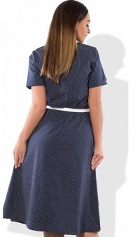 Платье А-покроя темно-синее размеры от XL ПБ-189, фото 2