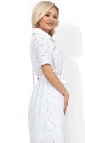 Платье-миди белое из коттона прошва Д-1130 фото 2