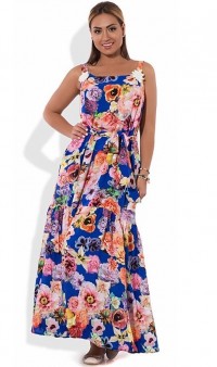 Платье сарафан макси цветастый размеры от XL ПБ-229, фото