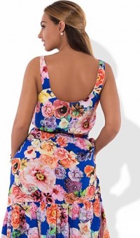 Платье сарафан макси цветастый размеры от XL ПБ-229, фото 2