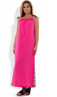 Платье сарафан розовый макси размеры от XL ПБ-228, фото