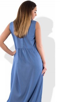 Платье туника макси голубая размеры от XL ПБ-141, фото 2