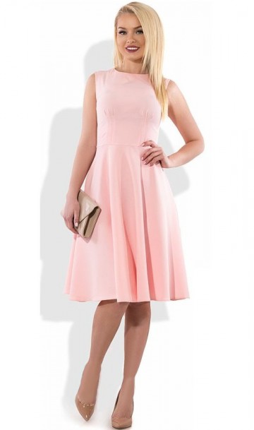 Розовое летнее платье А-покроя Д-1133