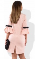 Розовое платье футляр мини размеры от XL ПБ-217, фото 2