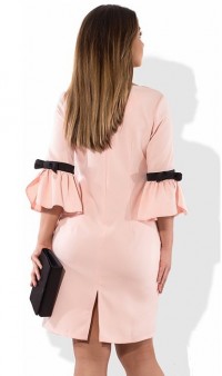Розовое платье футляр мини размеры от XL ПБ-217, фото 2