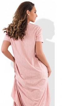 Розовое платье-мешок на лето размеры от XL ПБ-199, фото 2