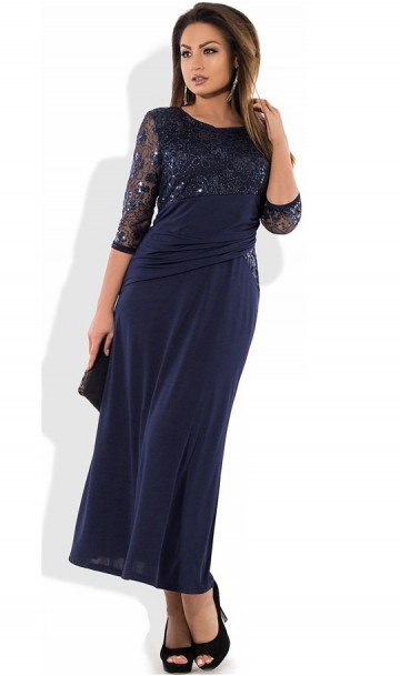 Вечернее платье женское темно синее размеры от XL ПБ-273 ,фото