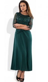 Вечернее платье женское зеленое размеры от XL ПБ-272-1, фото