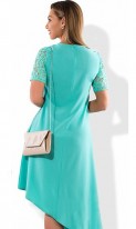 Асимметричное женское платье бирюзовое размеры от XL ПБ-320, фото 2