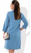 Деловое женское платье голубое размеры от XL ПБ-412, фото 2