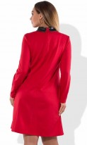 Деловое женское платье мини красное размеры от XL ПБ-597, фото 2
