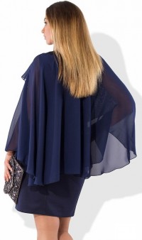 Коктейльное женское платье темно синее размеры от XL ПБ-491, фото 2