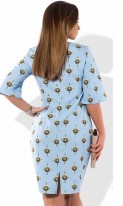 Красивое платье женское голубое с принтом размеры от XL ПБ-390, фото 2