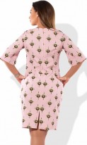 Красивое платье женское розовое с принтом размеры от XL ПБ-389, фото 2