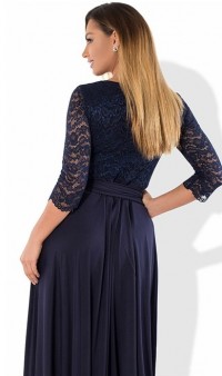 Красивое вечернее платье макси темно-синее размеры от XL ПБ-400, фото 2