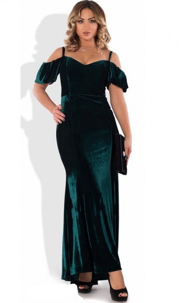 Красивое вечернее женское платье из бархата размеры от XL ПБ-471, фото
