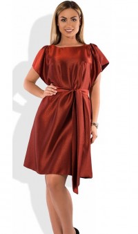 Красивое женское платье цвета терракот размеры от XL ПБ-564, фото