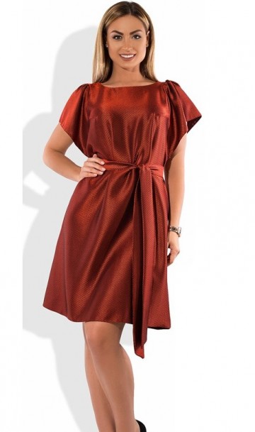 Красивое женское платье цвета терракот размеры от XL ПБ-564, фото