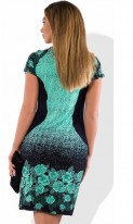 Красивое женское платье летнее бирюзового цвета размеры от XL ПБ-571, фото 2