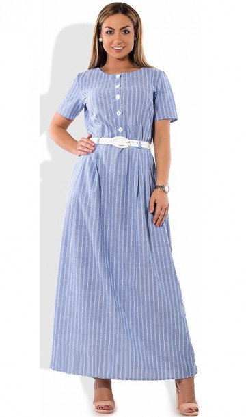 Красивое женское платье макси летнее голубое размеры от XL ПБ-348, фото