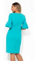 Красивое женское платье миди голубое размеры от XL ПБ-419, фото 2
