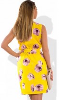 Красивое женское платье мини на лето желтое размеры от XL ПБ-574, фото 2