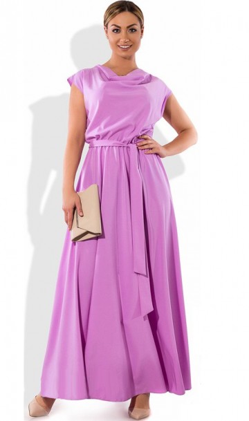 Красивое женское платье в пол сиреневое размеры от XL ПБ-342, фото