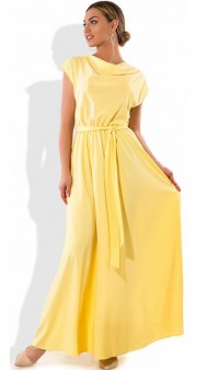 Красивое женское платье в пол желтое размеры от XL ПБ-343, фото