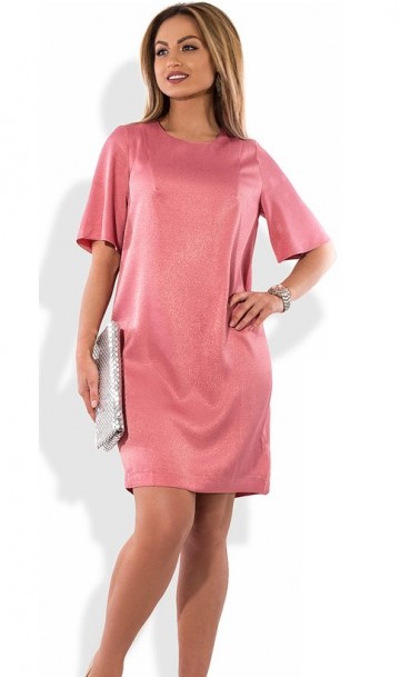 Модное коралловое женское платье размеры от XL ПБ-305, фото