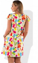 Модное платье сарафан мини с рукавами крылышками размеры от XL ПБ-460, фото 2