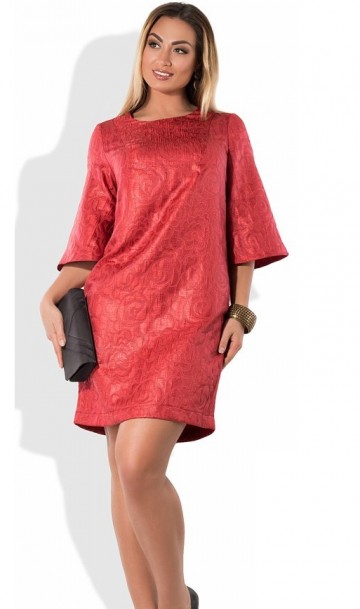 Модное женское платье мини коралловое размеры от XL ПБ-486, фото