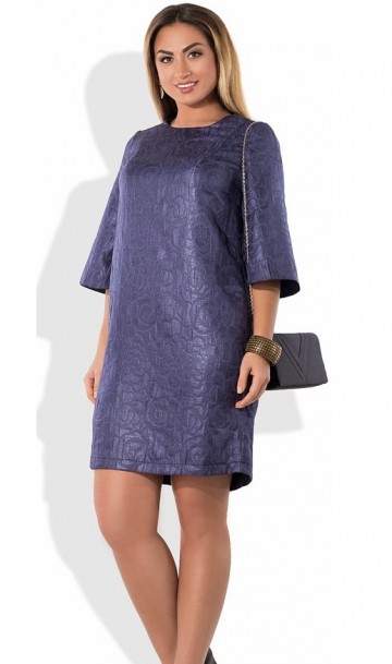 Модное женское платье мини темно синее размеры от XL ПБ-485, фото