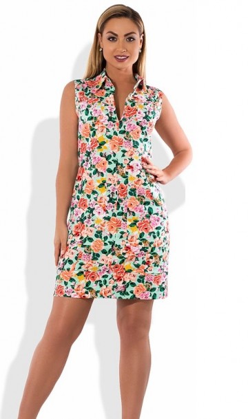Модное женское платье на лето с цветами размеры от XL ПБ-594, фото